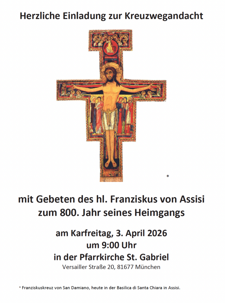 Kreuzwegandacht mit Gebeten des hl. Franziskus von Assisi